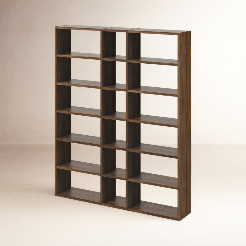 Araeya Geometric Bookcase, Walnut