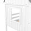 Lit simple mezzanine bas - deux fenêtres pour la chambre à coucher semi-fermée en bois de pin blanc et gris Playtime Stable