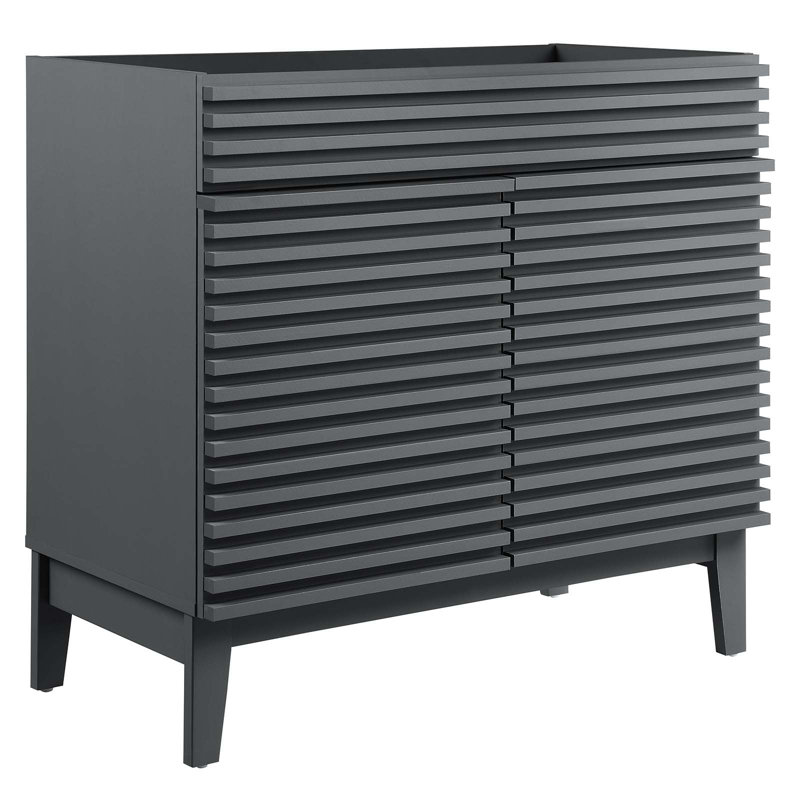 Base de meuble-lavabo simple 36 po Render, gris