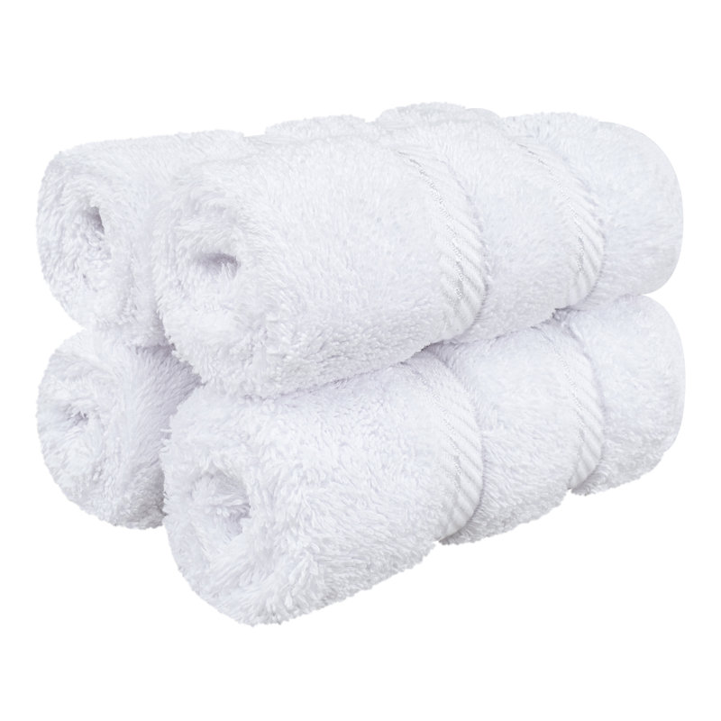 Ensemble de débarbouillettes turques 100% coton 4 pièces Darcelle, Blanc brillant