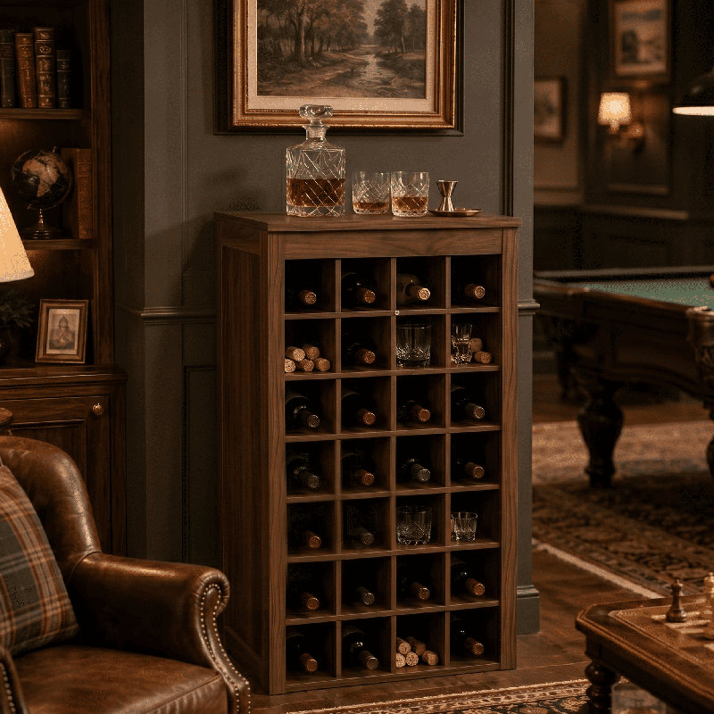 Armoire à vin sur pieds 32 bouteilles, Walnut