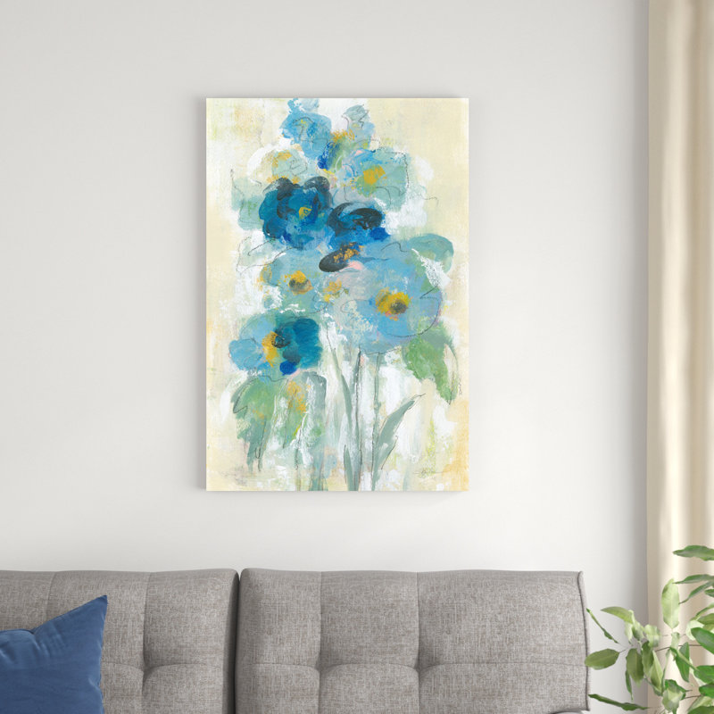 «Loose Bouquet II» par Silvia Vassileva, peinture sur toile tendue, H 36 po x l 24 po
