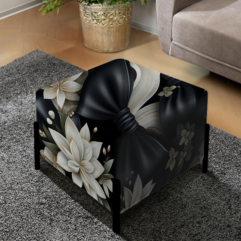Tuxedo Tidings - Repose-pieds carré floral