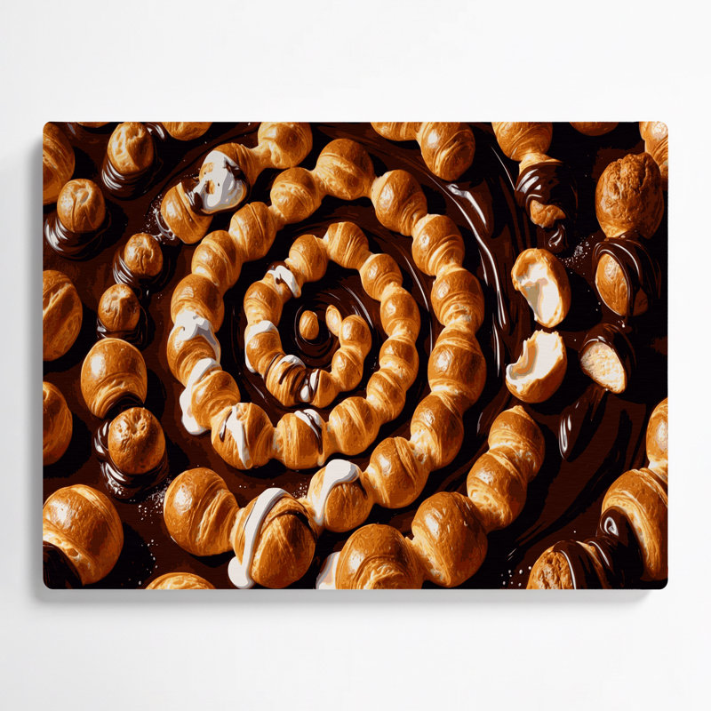Desserts profiteroles, art mural en métal brun, H 11 po x l 14 po
