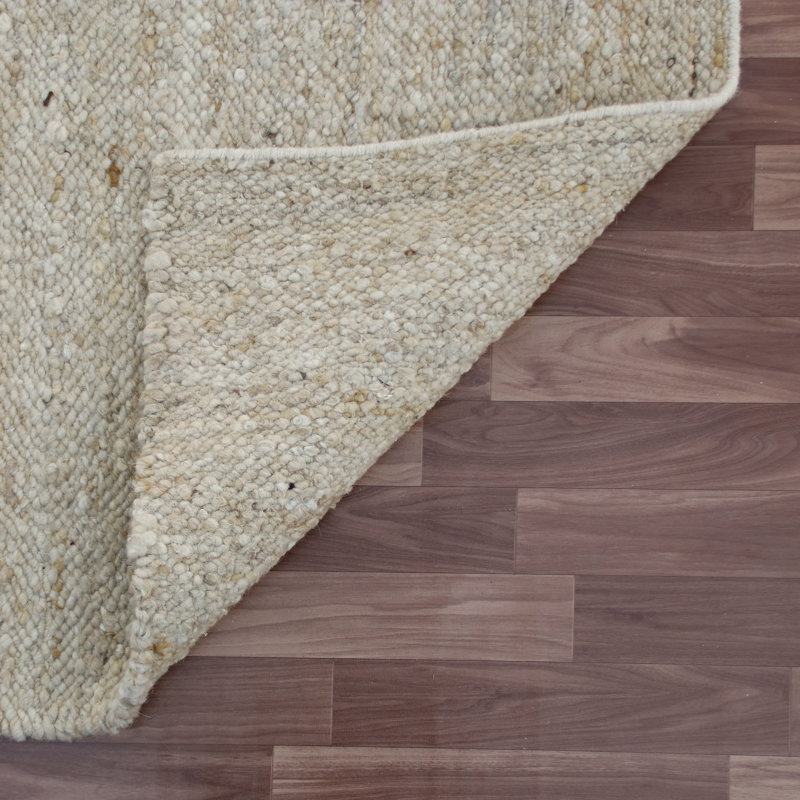 Tapis abstrait beige tissé à la main, Rectangle 9 pi x 12 pi