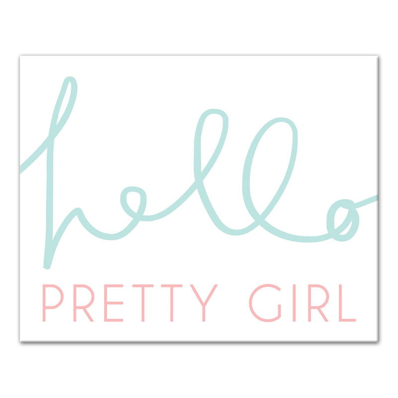«Beebe Hello Pretty Girl», art sur toile, H 8 po x l 10 po x P 1,25 po
