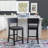 Keyesport Solid Wood Counter & Bar Stool with Faux Leather Cushioned Seat-1563302921