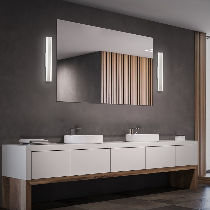 Sleek Brushed Nickel 37" LED Vanity Light for Outdoor Use