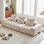 Canapé en chenille de 122,05 po à 3 places avec structure en bois massif, coussins en duvet amovibles et pieds sans égratignures, capacité de 600 lb pour le salon