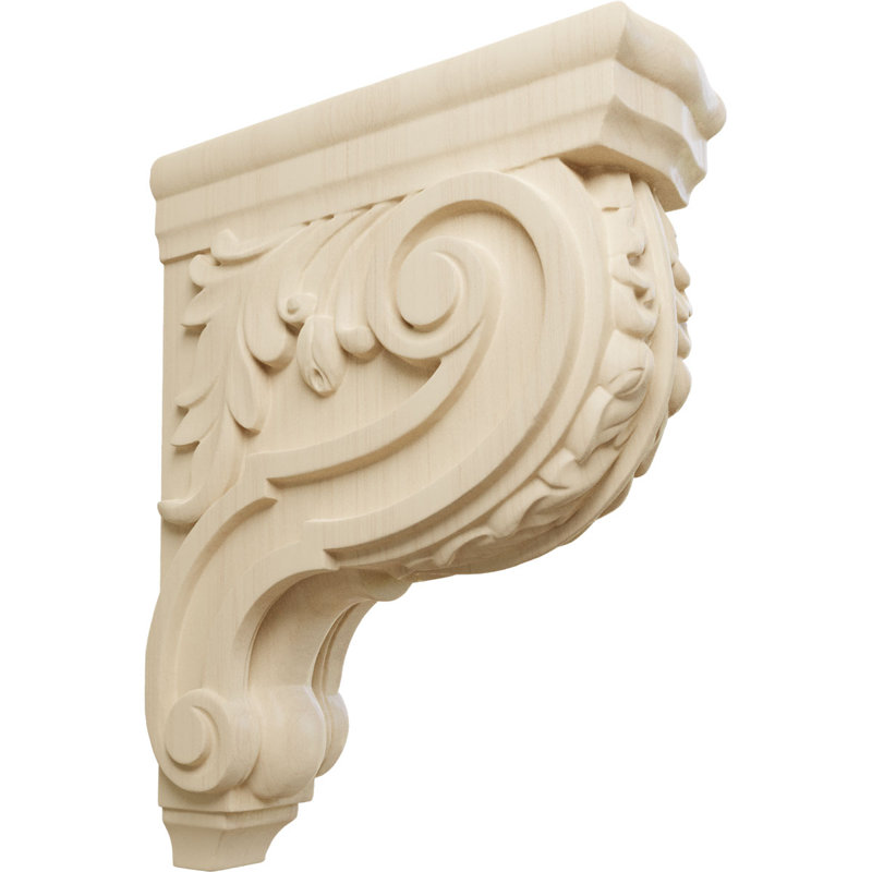 Corbeau Hudson Acanthus, H 10 po x l 3 po x P 7,75 po, Hévéa