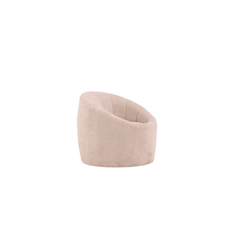 Dejean Upholstered Swivel Barrel Chair, Beige