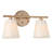 Contemporary 2-Light Dimmable Bathroom Vanity With Fabric Shade
