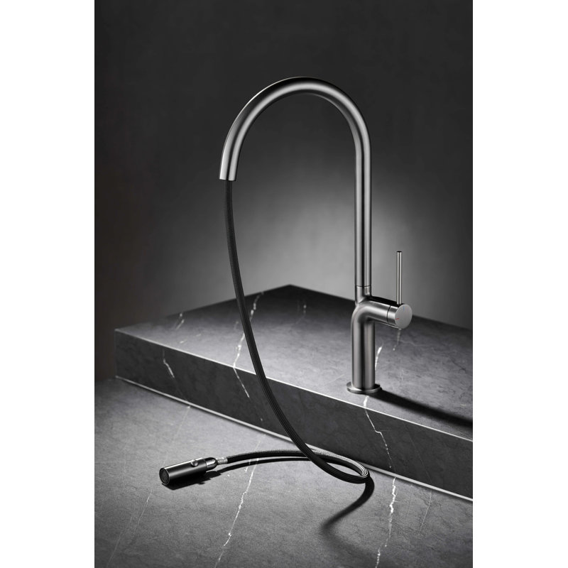 AvaMalis Pull Out Kitchen Faucet, Gunmetal Gray