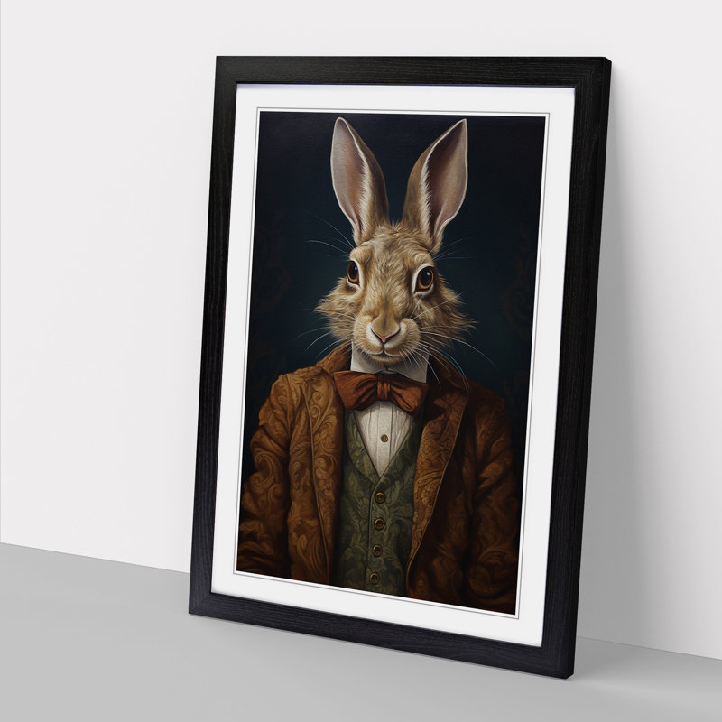 Hare Classicism Art - Framed Print, Black Framed, 46cm H x 34cm W x 2cm D