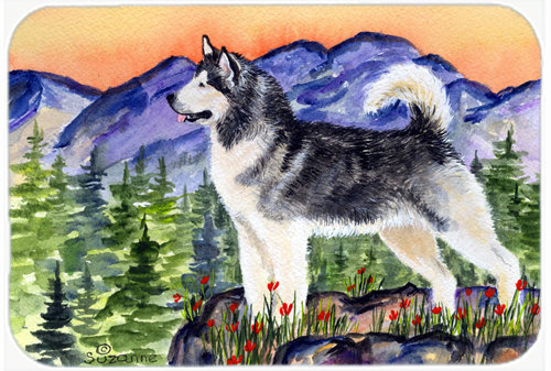 Planche à découper en verre rectangulaire east urban home effet velours alaskan malamute