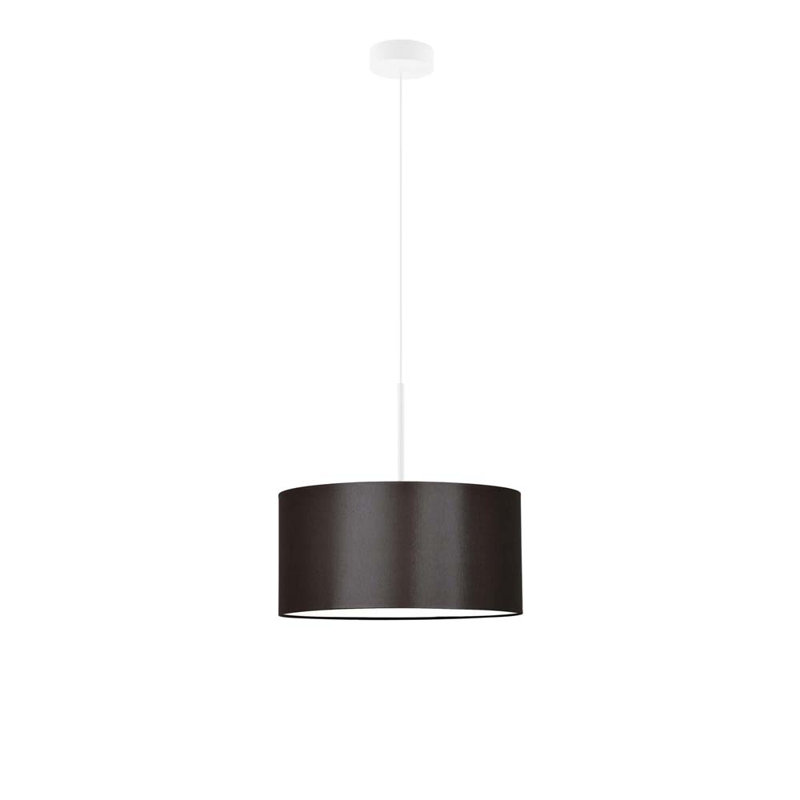 Aubrynn 1 - Light Drum Pendant, White, Brown