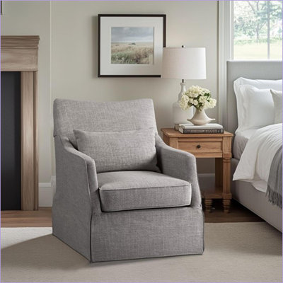 Chaise à jupe pivotante, collection Bedford Style traditionnel | Polyester | Gris ardoise