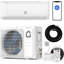 9 000 BTU mini climatiseur divisé avec télécommande 19 SEER2 refroidit jusqu'à 450 pieds carrés Ft, 230 V mini système à onduleur sans conduit avec pompe à chaleur de 0,75 tonne et ensemble d'installation préchargé, ultra-silencieux