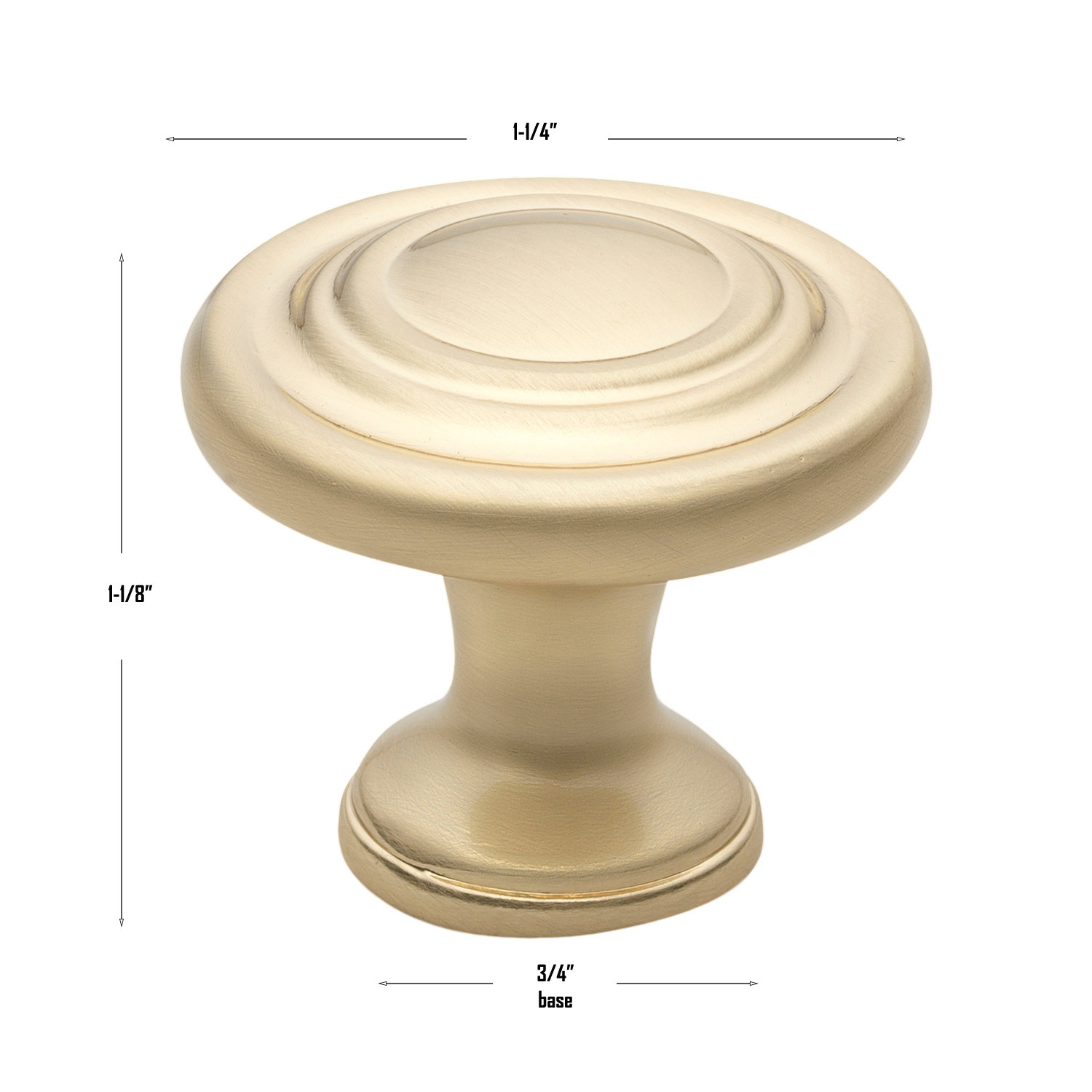 Classic Mushroom Cabinet Knob, Champagne Gold