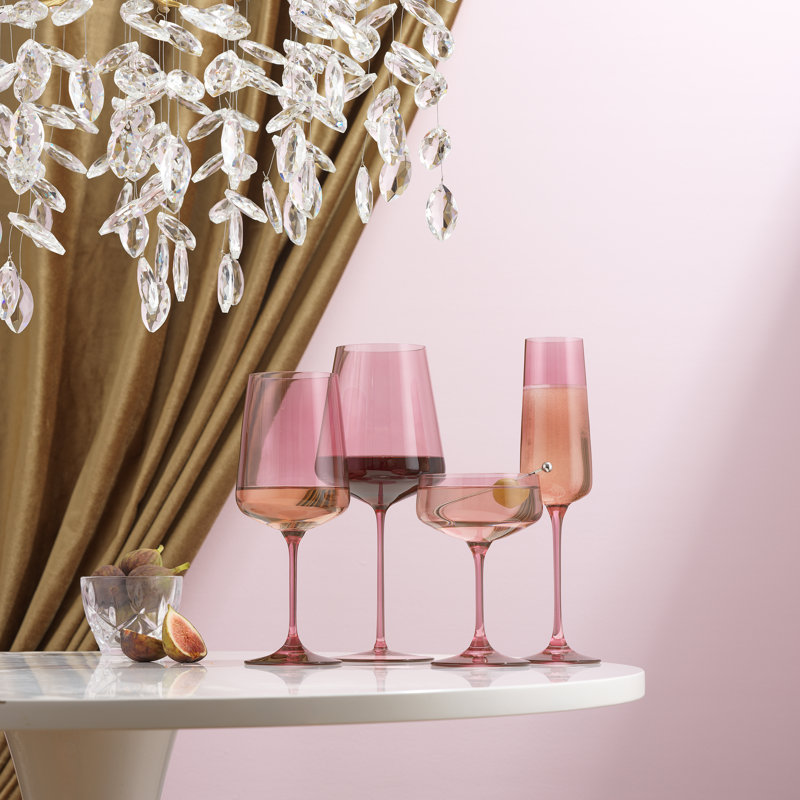 Flûtes à champagne Sidney - 7 oz - ensemble de 4 - rosé, Rosé