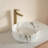 14" Bathroom Sink, Round Vessel Ceramic Sink With Stone Pattern Without Faucet, No Cabinet-121503657