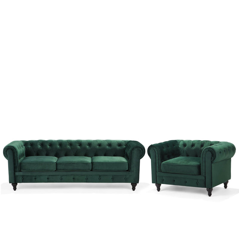 Couto 2 Piece Velvet Standard Living Room Set, Green