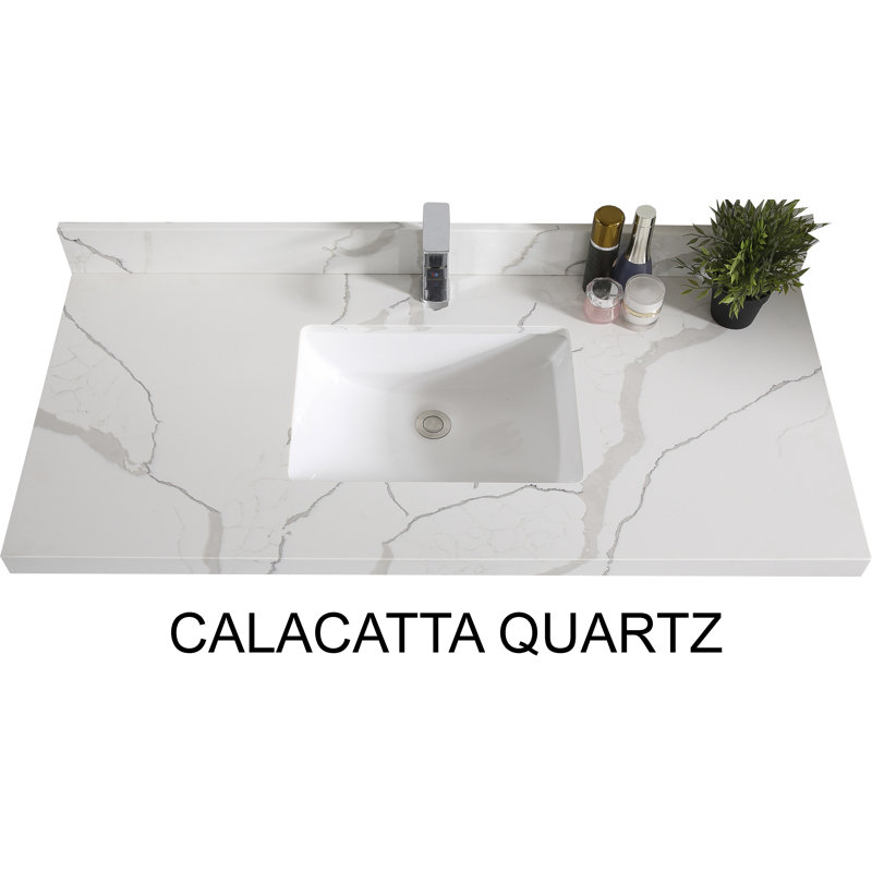 Ensemble de meuble-lavabo simple 42 po Uckfield, Calacatta, Vert
