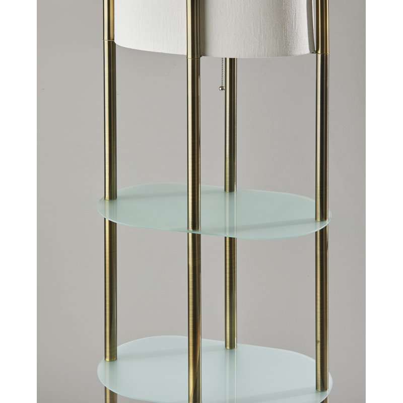 Lampe de table sur pied 61 po Nevra, Laiton antique