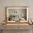43"W Rectangle LED Lighting Solid Wood Mirror With Power Socket