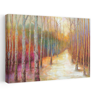 Colorful Forest Trail Abstract Colorful Contemporary Forest Landscape Art