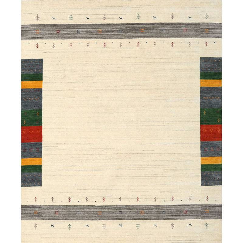Tapis de la surface crème en laine touffeté à la main Andromeda