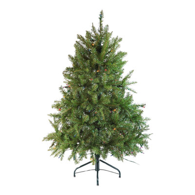 Arbre de Noël artificiel pin 4 pi avec lumières multicolores