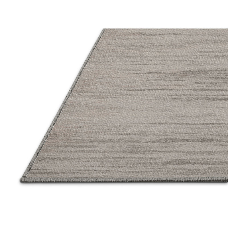 Machine Washable Abstract Gray Area Rug, Round 5'