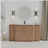 64'' Freestanding Bathroom Vanity with White Ceramic Sink, and 2-Small Storage Cabinet, Soft-Close Door, Imitative Oak, KD-Packing, Plywood