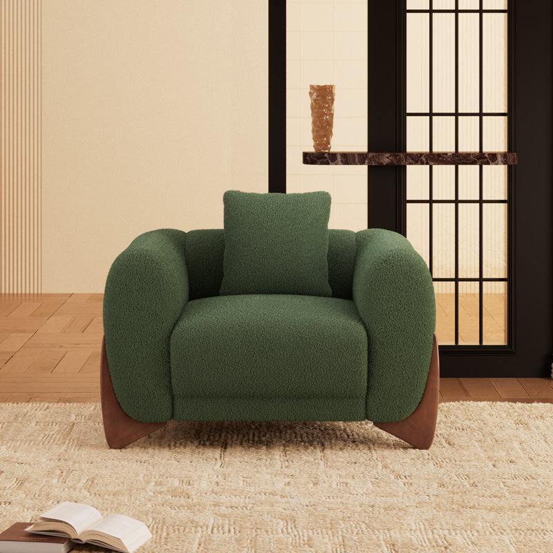 Fauteuil d'appoint Morgan Boucle, Vert