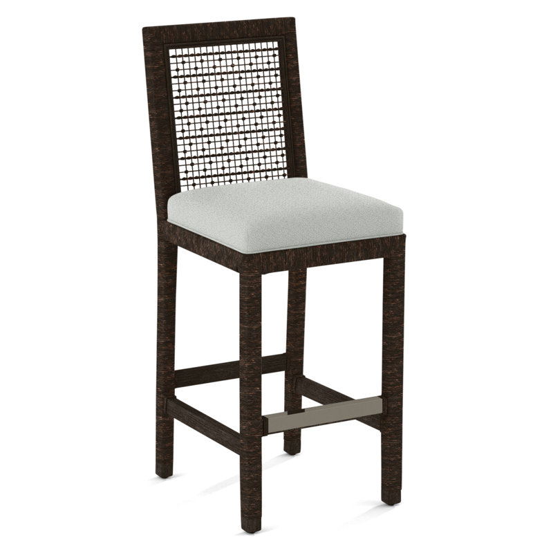 Pine Isle Upholstered Stool, Gray Sugar Performance, Coffee