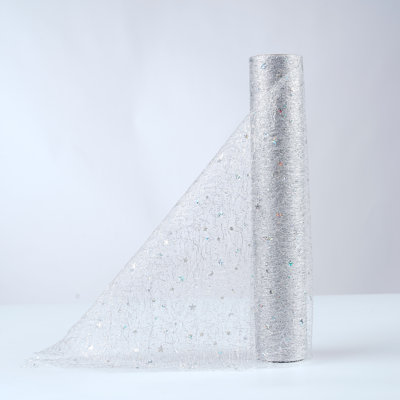 Metallic Table Runner 11Inch X 33Feet Glitter Sequin Mesh Table Runner Roll Sparkle Foil Thin Table Decor Centerpiece For Wedding Bridal Shower Baby Shower Birthday Party