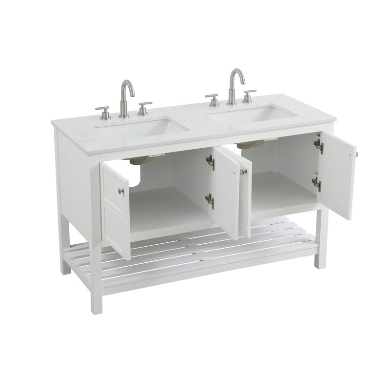 Meuble-lavabo double 54 po, Blanc