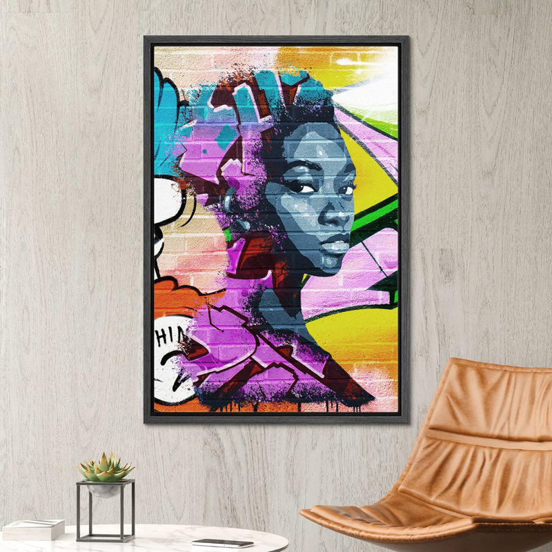 Collage de femmes noires afro-américaines souriant - impression, Cadre flottant noir, H 24 po x l 16 po x P 1,5 po