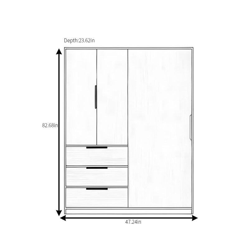 Modern Simple Wardrobe, H 83 po x l 47 po x P 24 po