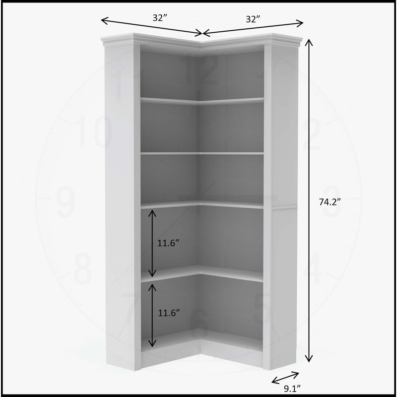 Corner 5 Tier Open Bookshelf