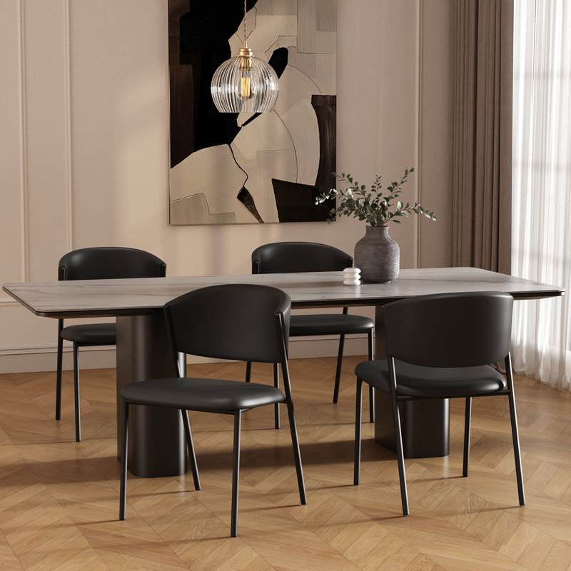 Chaise d'appoint en cuir vegan Drift, Noir