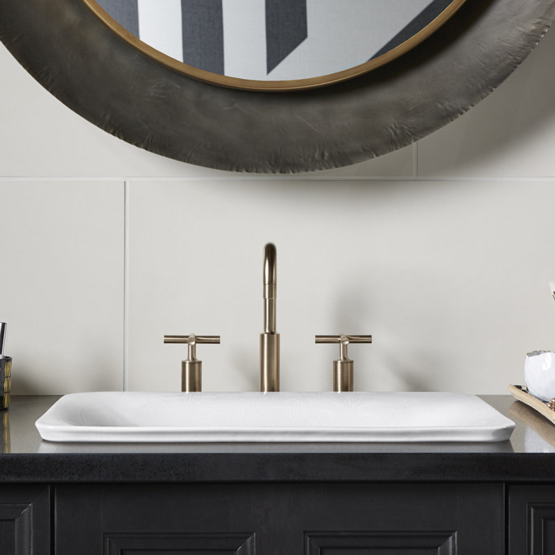 KOHLER Sartorial Paisley Carillon ARTIST EDITIONS Rectangle Wading Pool Bathroom Sink, Black