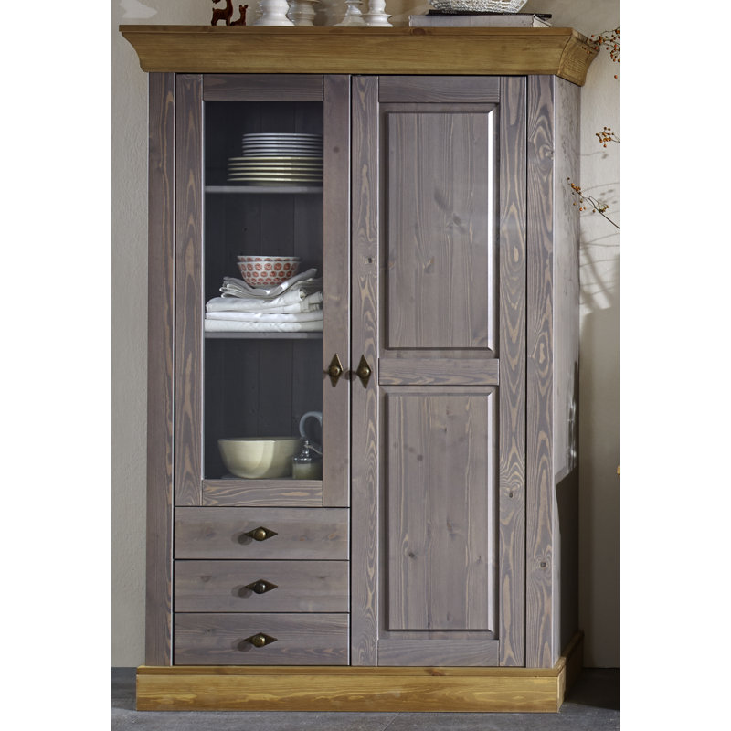 Hojanovice Display Cabinet, Grey/Leach-coloured