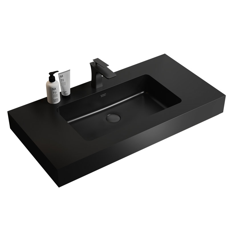 Elegant Matte Black Basin - Complementing Modern Bathrooms Stylish Engineered Quartz