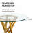 47.2" Round Glass Dining Table for 4-6, Clear Tempered Glass Dining Table, Modern Round Dining Table with Stable Metal Base-1312266918-1312266912