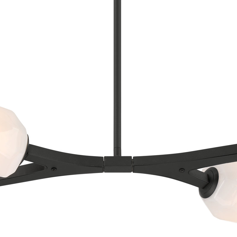 Lustre linéaire moderne 10 branches, Noir
