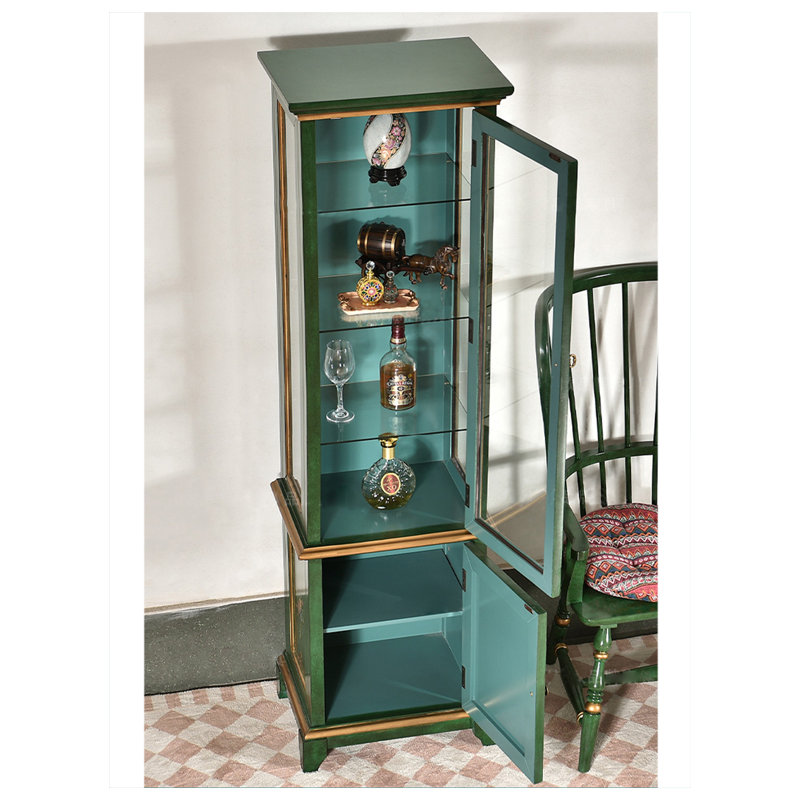 20.87" Green Standard Solid Wood Wine Cabinets & Curio Cabinets