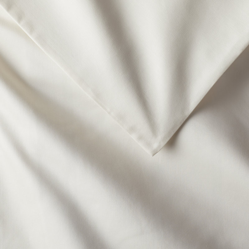 Danfield Cotton Sateen Duvet Cover Set, Ivory, Full / Queen Duvet Cover + 2 Pillow Shams