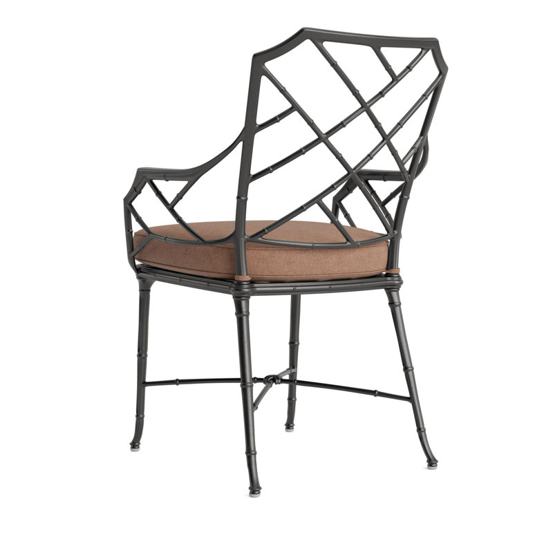 Calcutta Outdoor Dining Chair, Fusion Clay, Textured Pewter